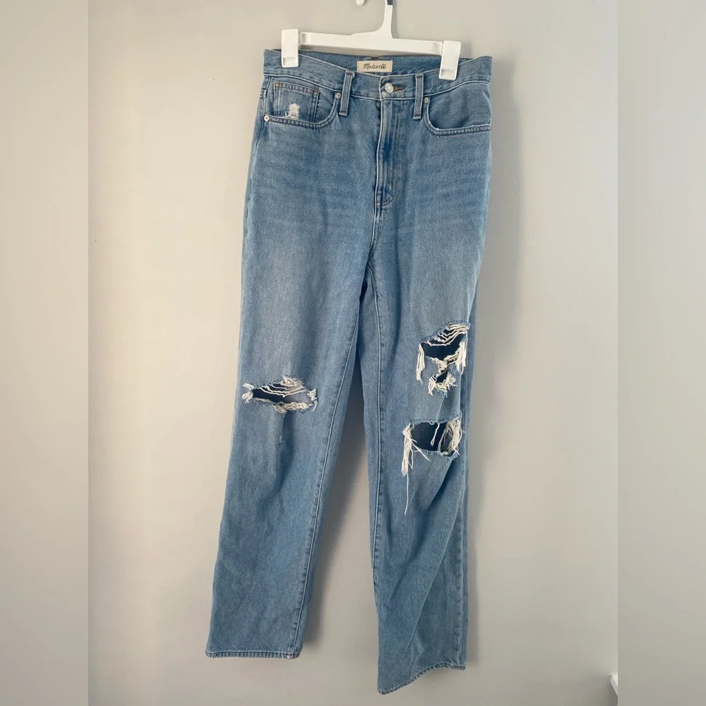 MADEWELL Baggy Straight Jeans in Earlhurst Wash: Ripped Edition - Picture 2 of 7